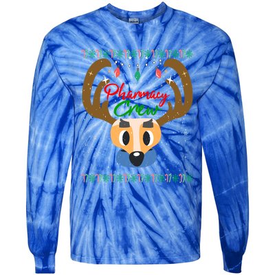 Funny Pharmacy Crew Christmas Pharmacist Reindeer Xmas Gift Tie-Dye Long Sleeve Shirt