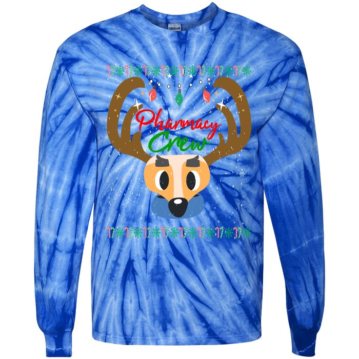 Funny Pharmacy Crew Christmas Pharmacist Reindeer Xmas Gift Tie-Dye Long Sleeve Shirt