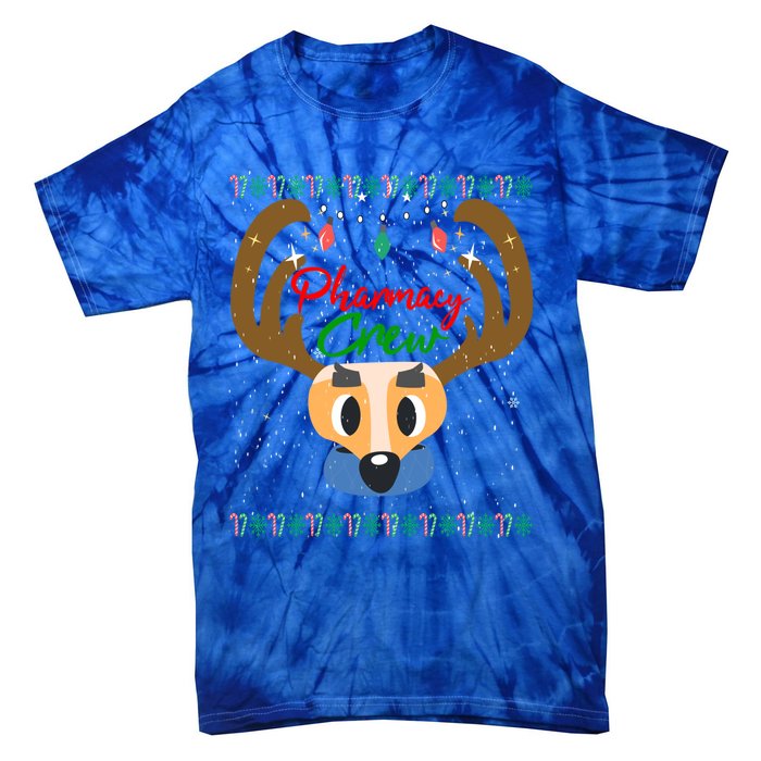 Funny Pharmacy Crew Christmas Pharmacist Reindeer Xmas Gift Tie-Dye T-Shirt