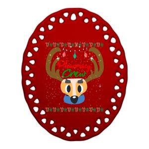 Funny Pharmacy Crew Christmas Pharmacist Reindeer Xmas Gift Ceramic Oval Ornament