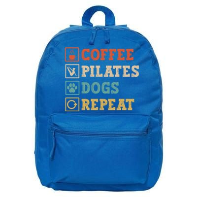 Funny Pilates Coffee Pilates Dogs Repeat Pilates Lover Gift 16 in Basic Backpack