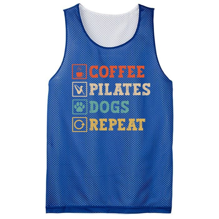 Funny Pilates Coffee Pilates Dogs Repeat Pilates Lover Gift Mesh Reversible Basketball Jersey Tank