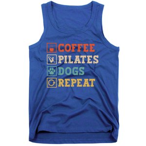 Funny Pilates Coffee Pilates Dogs Repeat Pilates Lover Gift Tank Top