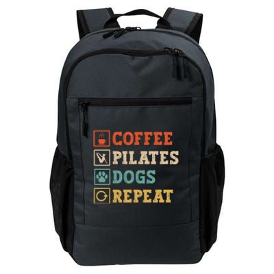 Funny Pilates Coffee Pilates Dogs Repeat Pilates Lover Gift Daily Commute Backpack