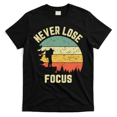 Funny Photographer Camera Never Lose Focus Photography T-Shirt