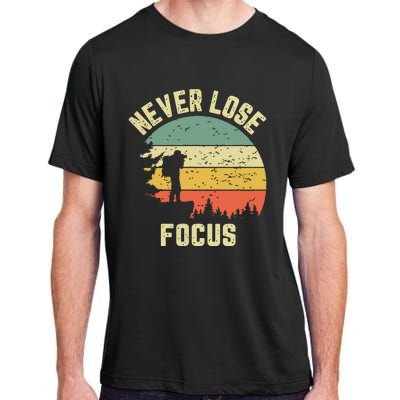 Funny Photographer Camera Never Lose Focus Photography Adult ChromaSoft Performance T-Shirt