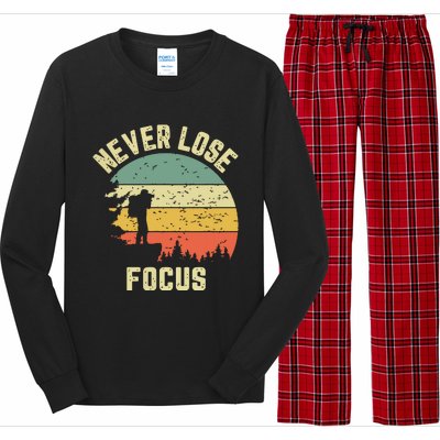 Funny Photographer Camera Never Lose Focus Photography Long Sleeve Pajama Set