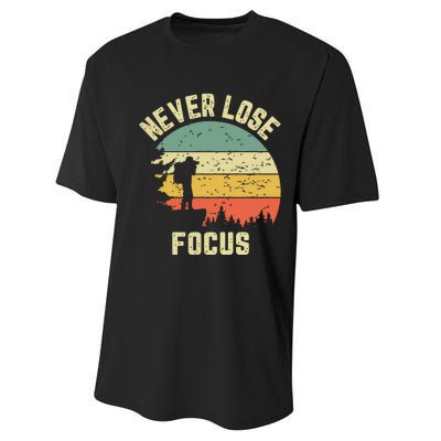 Funny Photographer Camera Never Lose Focus Photography Performance Sprint T-Shirt