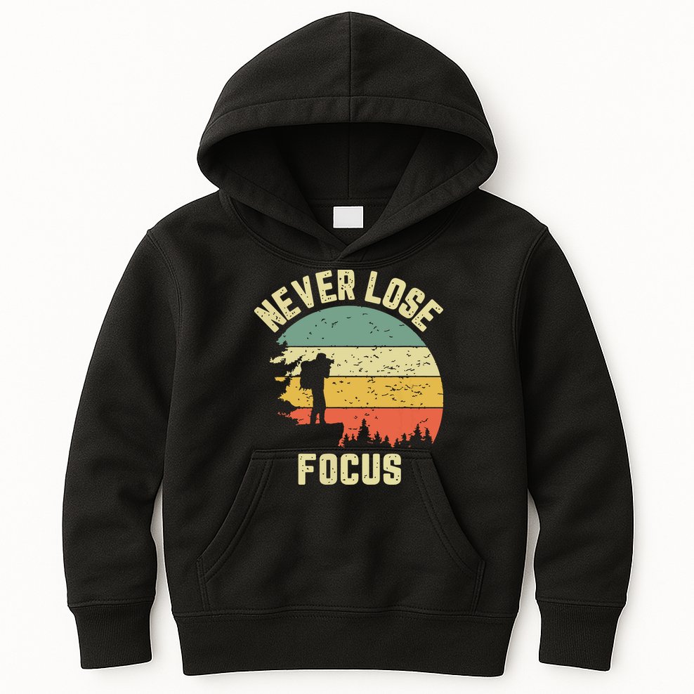 Funny Photographer Camera Never Lose Focus Photography Kids Hoodie