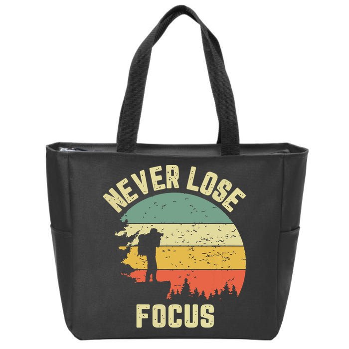 Funny Photographer Camera Never Lose Focus Photography Zip Tote Bag