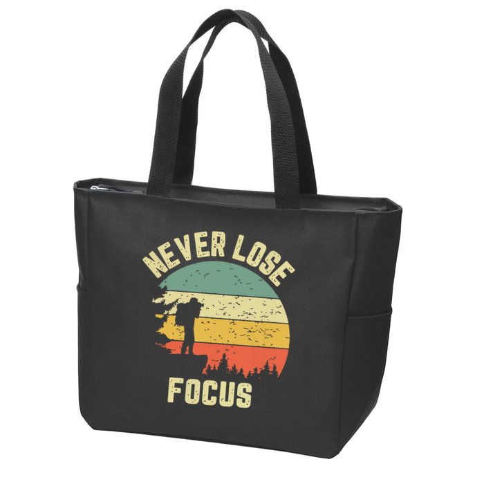 Funny Photographer Camera Never Lose Focus Photography Zip Tote Bag