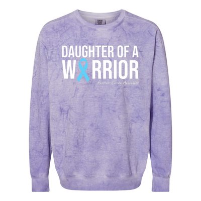 Family Prostate Cancer Awareness Light Blue Daughter Warrior Colorblast Crewneck Sweatshirt