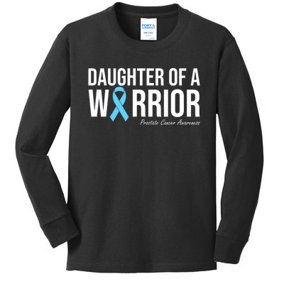 Family Prostate Cancer Awareness Light Blue Daughter Warrior Kids Long Sleeve Shirt