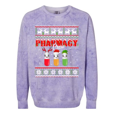 Funny Pharmacy Crew Funny Pills Merry Christmas Ugly Sweater Cute Gift Colorblast Crewneck Sweatshirt