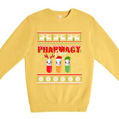 Funny Pharmacy Crew Funny Pills Merry Christmas Ugly Sweater Cute Gift Premium Crewneck Sweatshirt