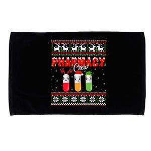 Funny Pharmacy Crew Funny Pills Merry Christmas Ugly Sweater Cute Gift Microfiber Hand Towel