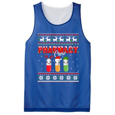 Funny Pharmacy Crew Funny Pills Merry Christmas Ugly Sweater Cute Gift Mesh Reversible Basketball Jersey Tank