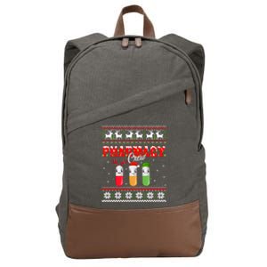 Funny Pharmacy Crew Funny Pills Merry Christmas Ugly Sweater Cute Gift Cotton Canvas Backpack