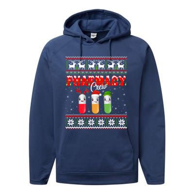 Funny Pharmacy Crew Funny Pills Merry Christmas Ugly Sweater Cute Gift Performance Fleece Hoodie