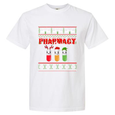 Funny Pharmacy Crew Funny Pills Merry Christmas Ugly Sweater Cute Gift Garment-Dyed Heavyweight T-Shirt