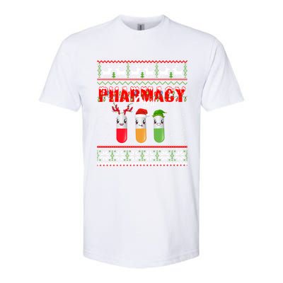 Funny Pharmacy Crew Funny Pills Merry Christmas Ugly Sweater Cute Gift Softstyle CVC T-Shirt