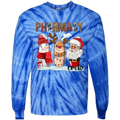 Funny Pharmacy Crew Squad Christmas Matching Holiday Pajama Funny Gift Tie-Dye Long Sleeve Shirt