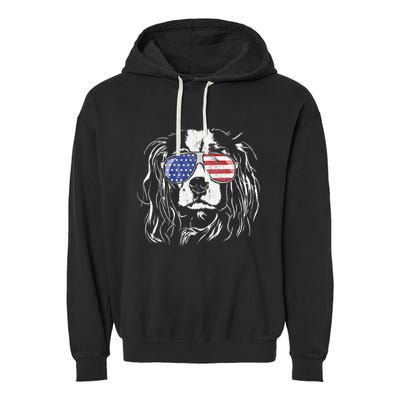 Funny Proud Cavalier King Charles Spaniel Patriotic Dog Garment-Dyed Fleece Hoodie