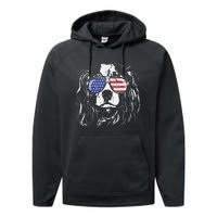 Funny Proud Cavalier King Charles Spaniel Patriotic Dog Performance Fleece Hoodie