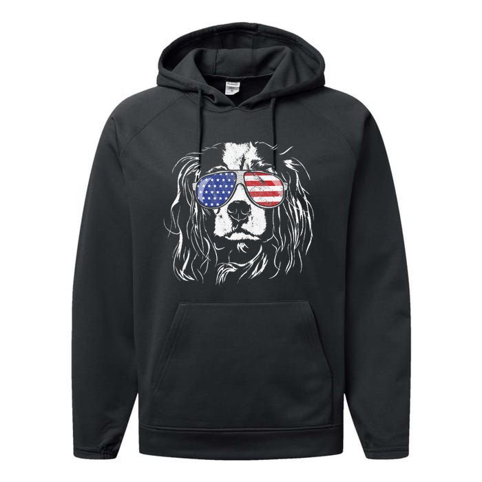 Funny Proud Cavalier King Charles Spaniel Patriotic Dog Performance Fleece Hoodie