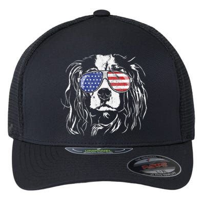 Funny Proud Cavalier King Charles Spaniel Patriotic Dog Flexfit Unipanel Trucker Cap