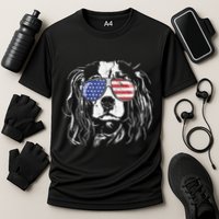 Funny Proud Cavalier King Charles Spaniel Patriotic Dog Cooling Performance Crew T-Shirt