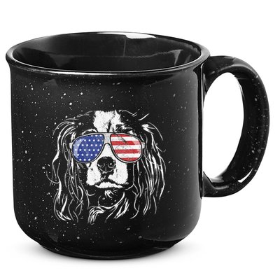Funny Proud Cavalier King Charles Spaniel Patriotic Dog 15oz Campfire Ceramic Mug