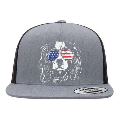 Funny Proud Cavalier King Charles Spaniel Patriotic Dog Flat Bill Trucker Hat