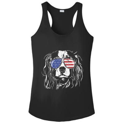 Funny Proud Cavalier King Charles Spaniel Patriotic Dog Ladies PosiCharge Competitor Racerback Tank
