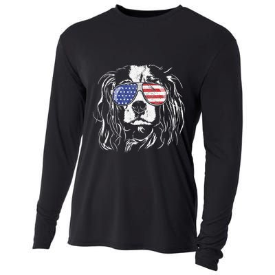 Funny Proud Cavalier King Charles Spaniel Patriotic Dog Cooling Performance Long Sleeve Crew
