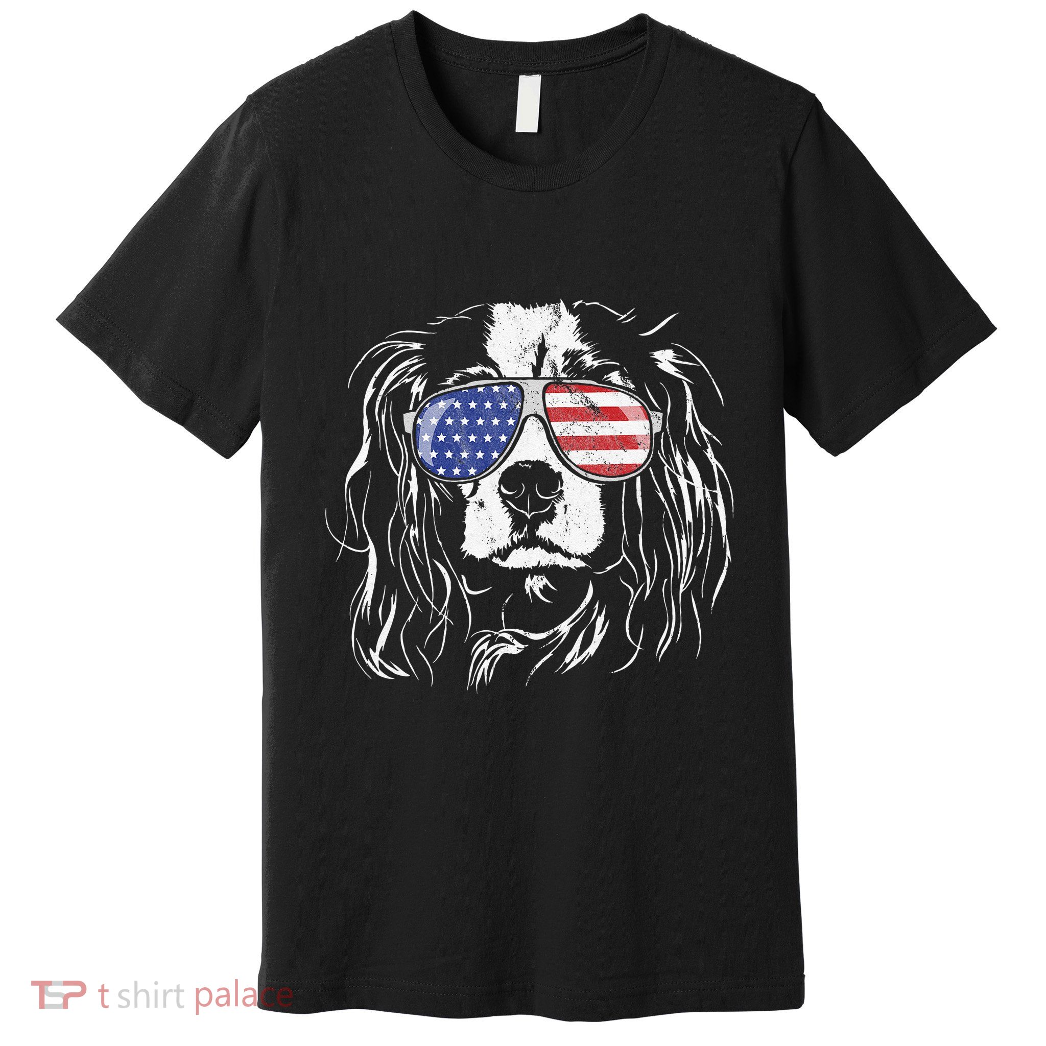 Funny Proud Cavalier King Charles Spaniel Patriotic Dog Premium T-Shirt
