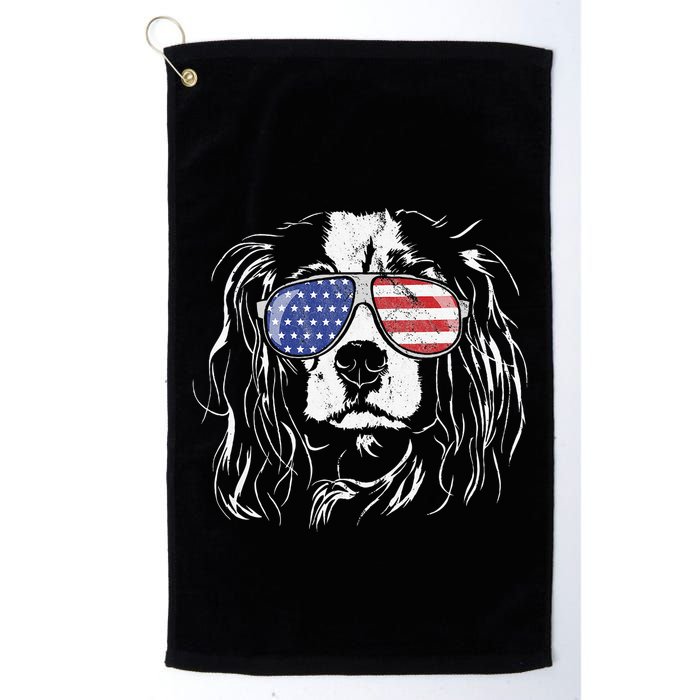 Funny Proud Cavalier King Charles Spaniel Patriotic Dog Golf Towel