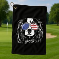 Funny Proud Cavalier King Charles Spaniel Patriotic Dog Golf Towel