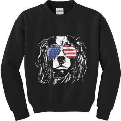 Funny Proud Cavalier King Charles Spaniel Patriotic Dog Kids Sweatshirt