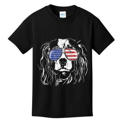 Funny Proud Cavalier King Charles Spaniel Patriotic Dog Kids T-Shirt