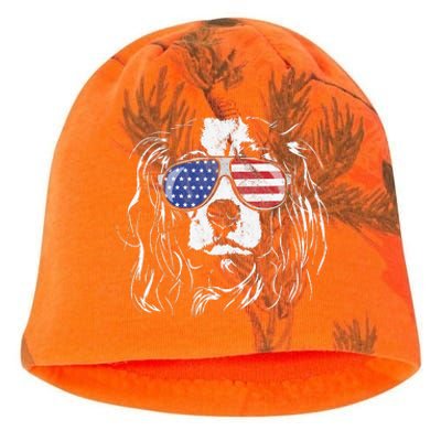 Funny Proud Cavalier King Charles Spaniel Patriotic Dog Kati - Camo Knit Beanie