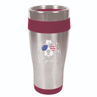 Funny Proud Cavalier King Charles Spaniel Patriotic Dog 16oz Travel Tumbler
