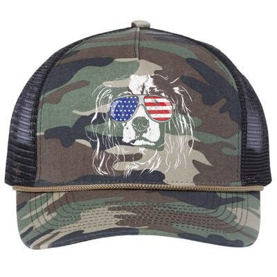 Funny Proud Cavalier King Charles Spaniel Patriotic Dog Retro Rope Trucker Hat Cap