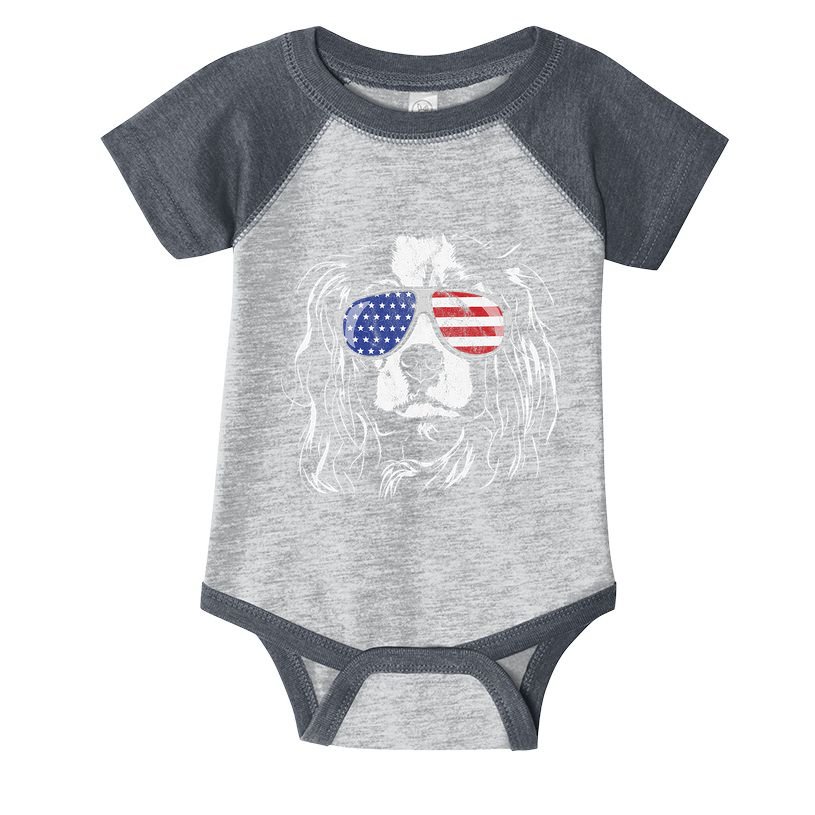 Funny Proud Cavalier King Charles Spaniel Patriotic Dog Infant Baby Jersey Bodysuit