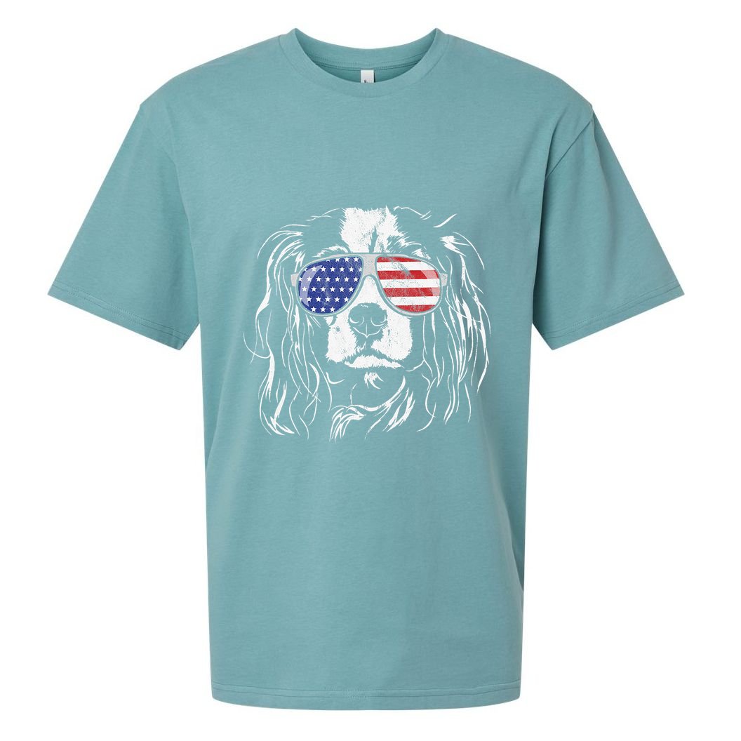 Funny Proud Cavalier King Charles Spaniel Patriotic Dog Sueded Cloud Jersey T-Shirt
