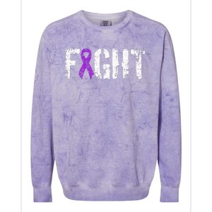 Fight Pancreatic Cancer Military Style Awareness Ribbon Colorblast Crewneck Sweatshirt