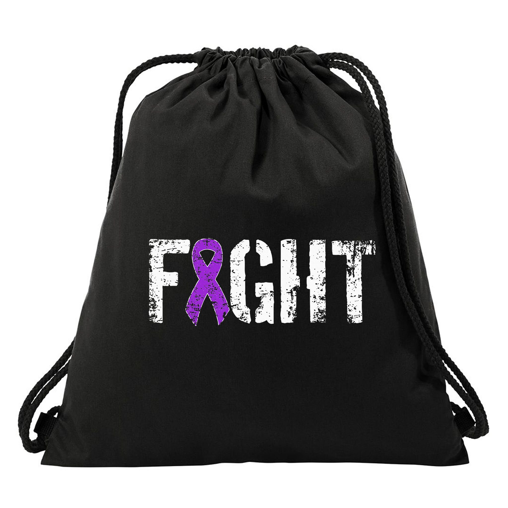 Fight Pancreatic Cancer Military Style Awareness Ribbon Drawstring Bag
