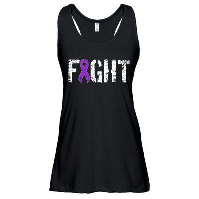 Fight Pancreatic Cancer Military Style Awareness Ribbon Ladies Essential Flowy Tank