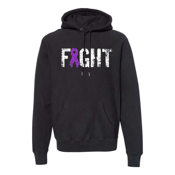 Fight Pancreatic Cancer Military Style Awareness Ribbon Premium Hoodie