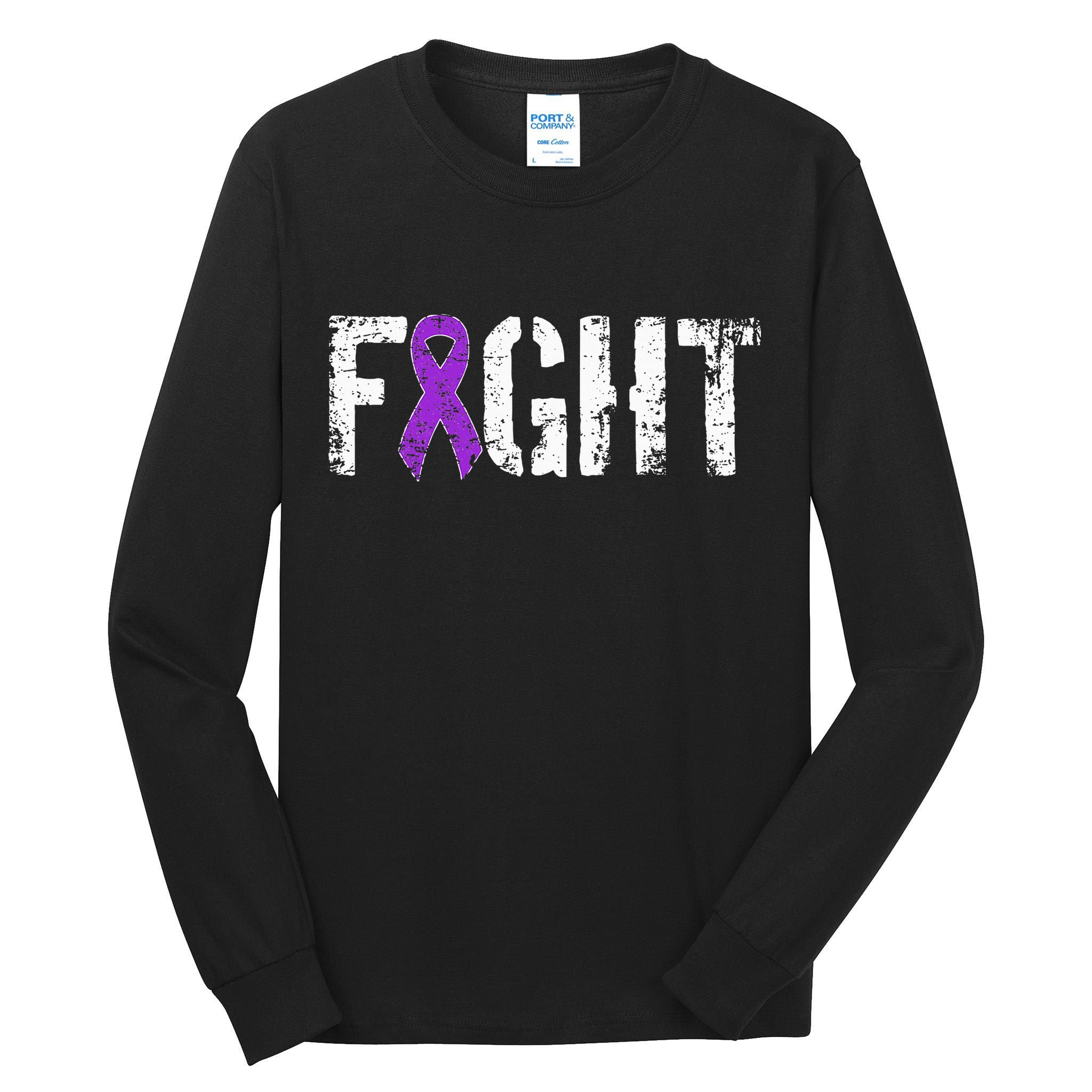 Fight Pancreatic Cancer Military Style Awareness Ribbon Tall Long Sleeve T-Shirt